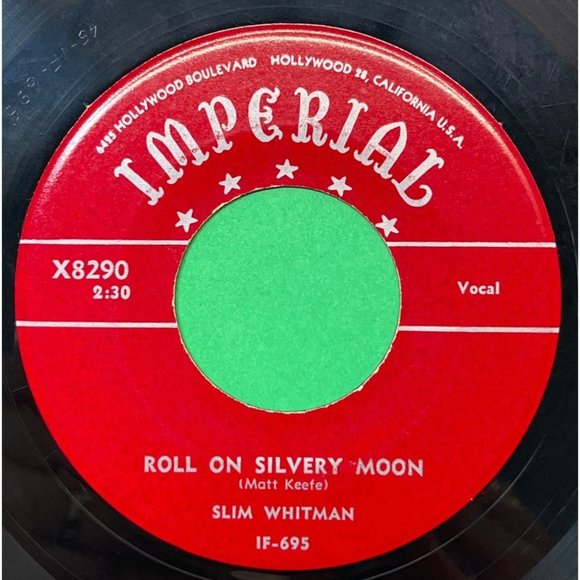 Slim Whitman Haunted Hungry Heart / Roll On Silvery Moon 45 Country Imperial VG+ - Picture 2 of 4